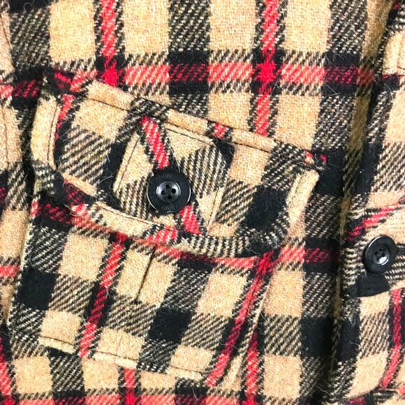 Brown Sound Wool Blend Plaid Button Up Long Sleeve Flannel Jacket Men’s M - Picture 8 of 11